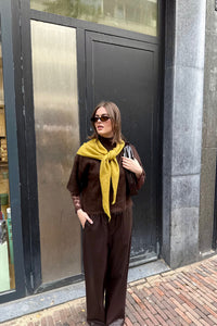 YASTilde Mohair Korte Mouwen Trui - Bruin