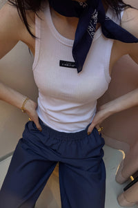 Rib Badge Tank - Wit