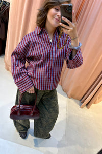 ReneeCC Geruite Blouse - Rood