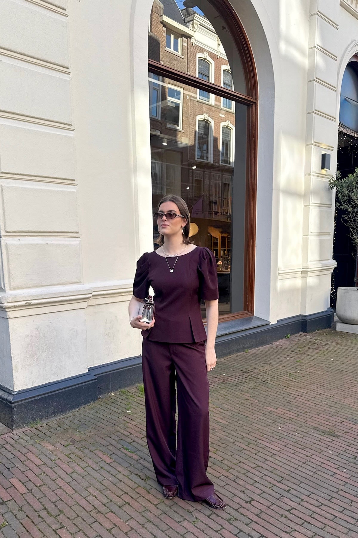 Mellisana Structure Blouse - Bordeaux