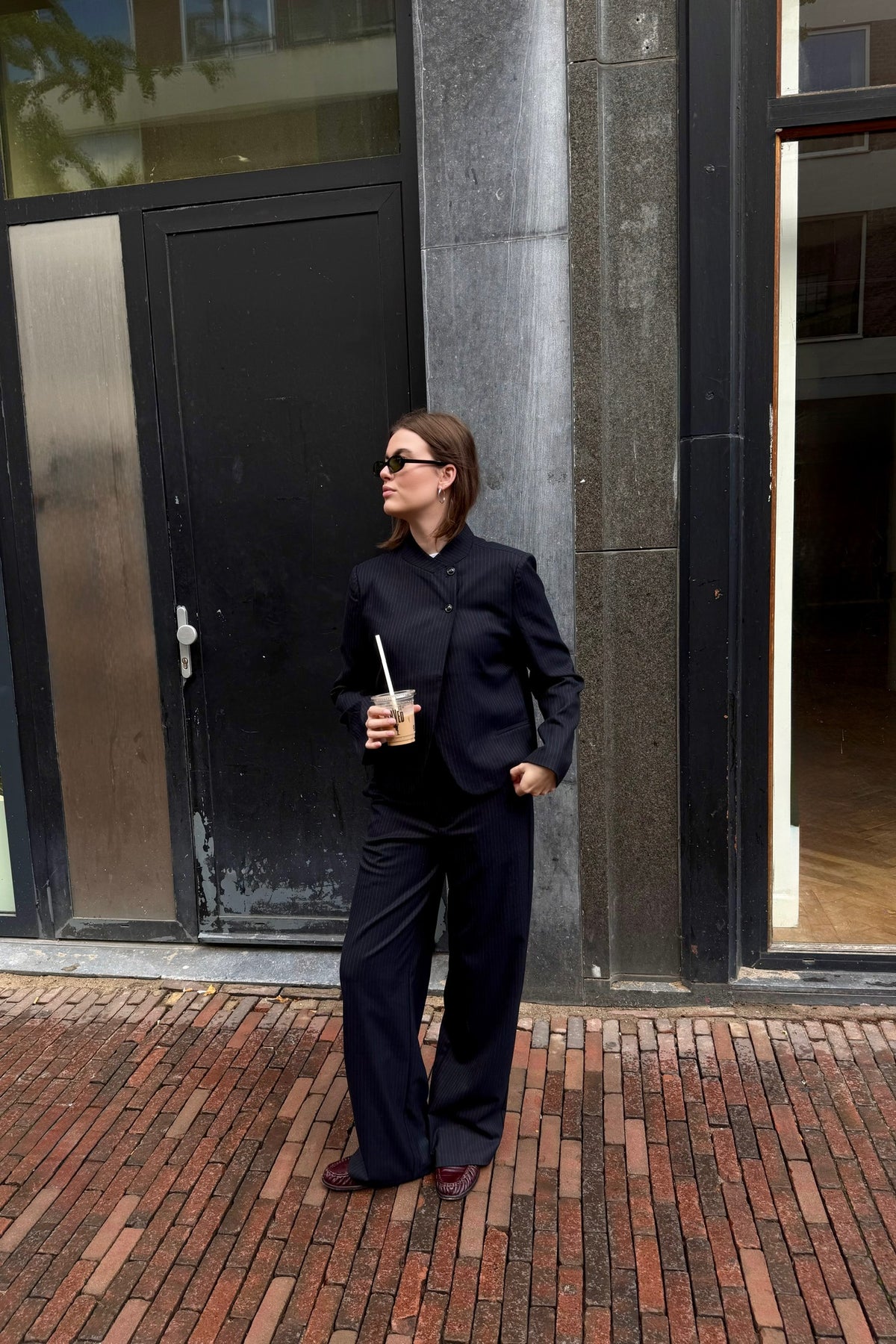 Nathalie Pinstripe Pants - Navy