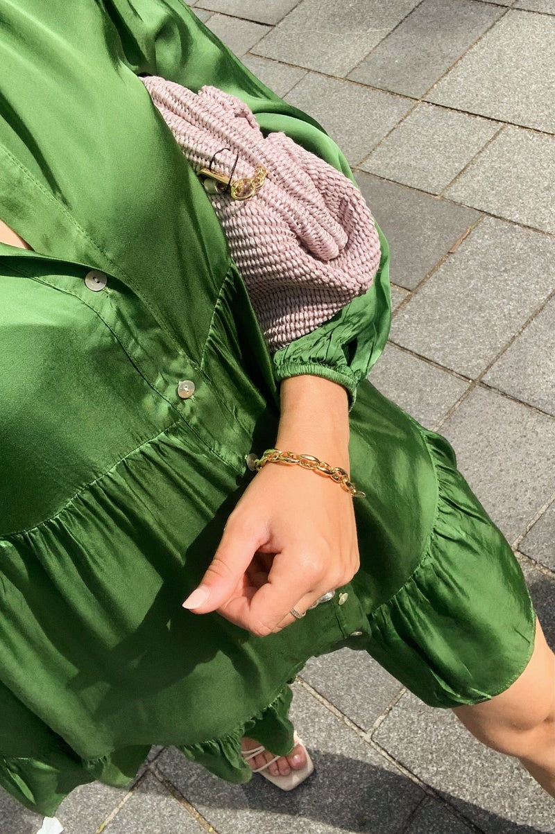 Olivia Dress - Golden Green