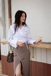 Nisa Split Rok - Taupe