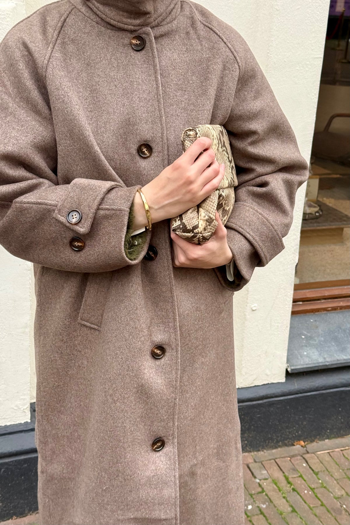 Keaton Wollen Jas - Taupe