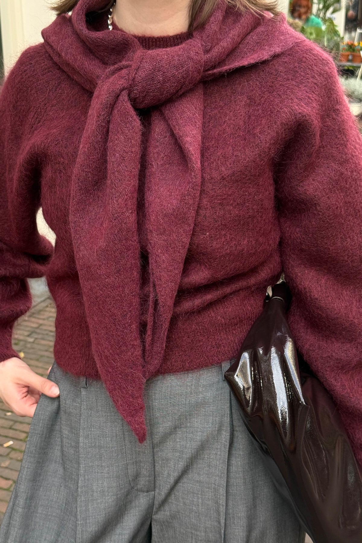SLWLulu Wollen Sjaal - Bordeaux