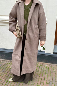 Keaton Wollen Jas - Taupe