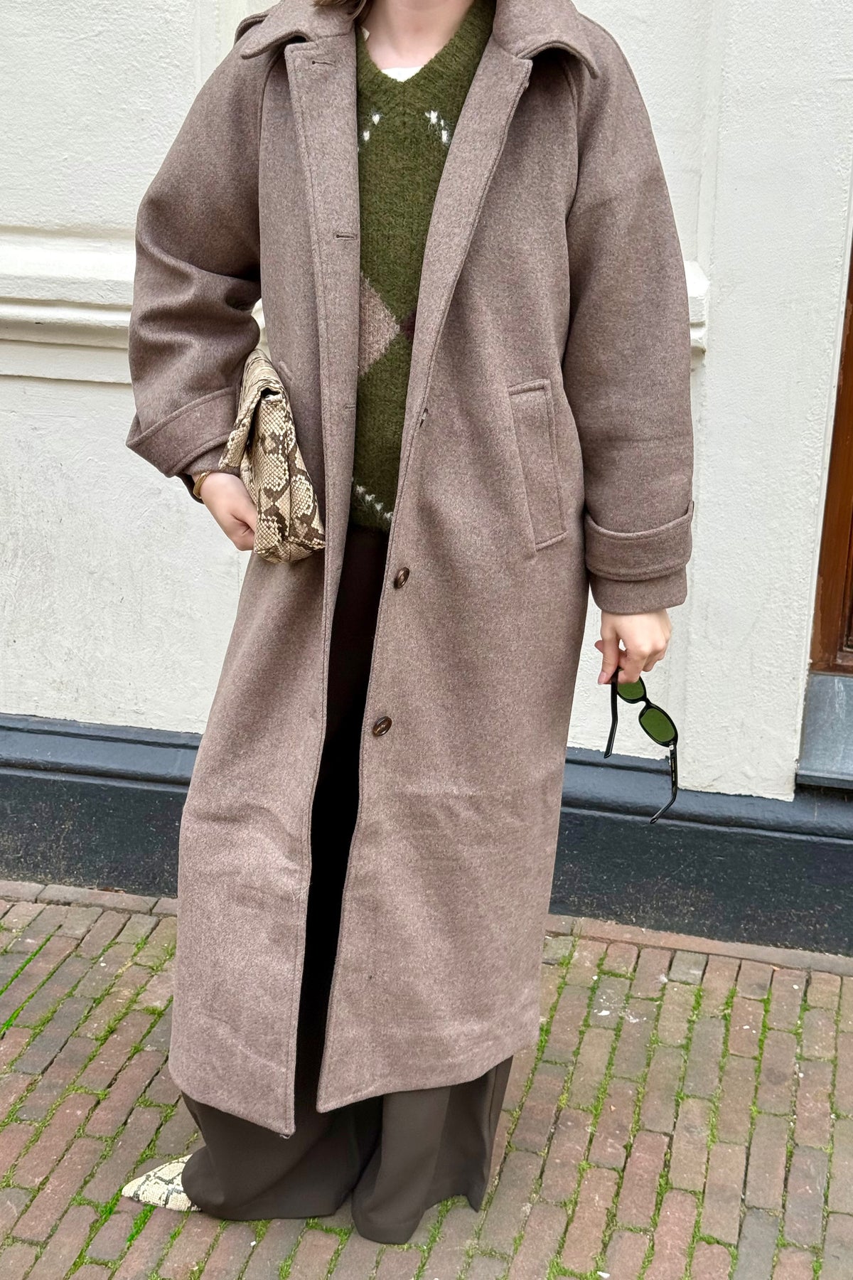 Keaton Wollen Jas - Taupe