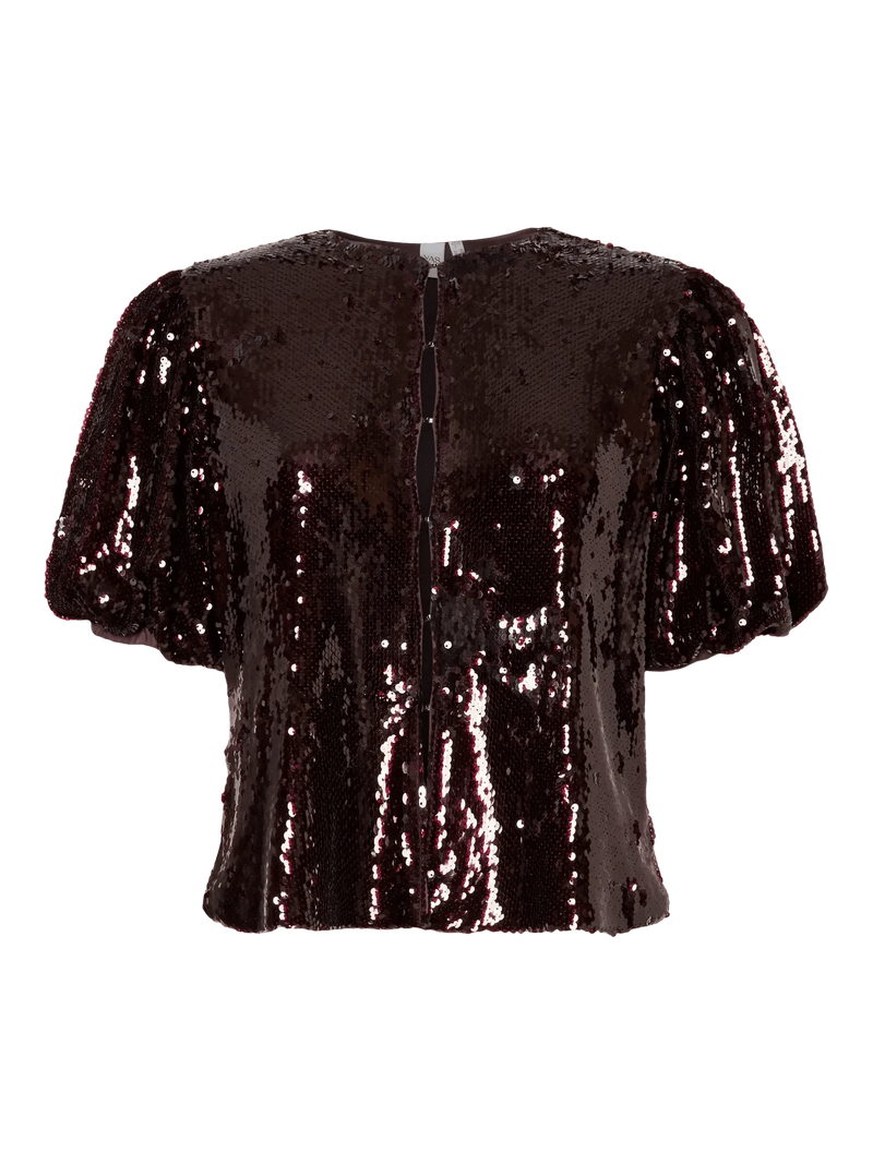 YASRoyalina Sequin Top - Bordeaux