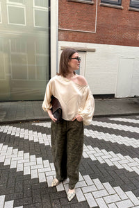 Drape Satijnen Top - Ecru
