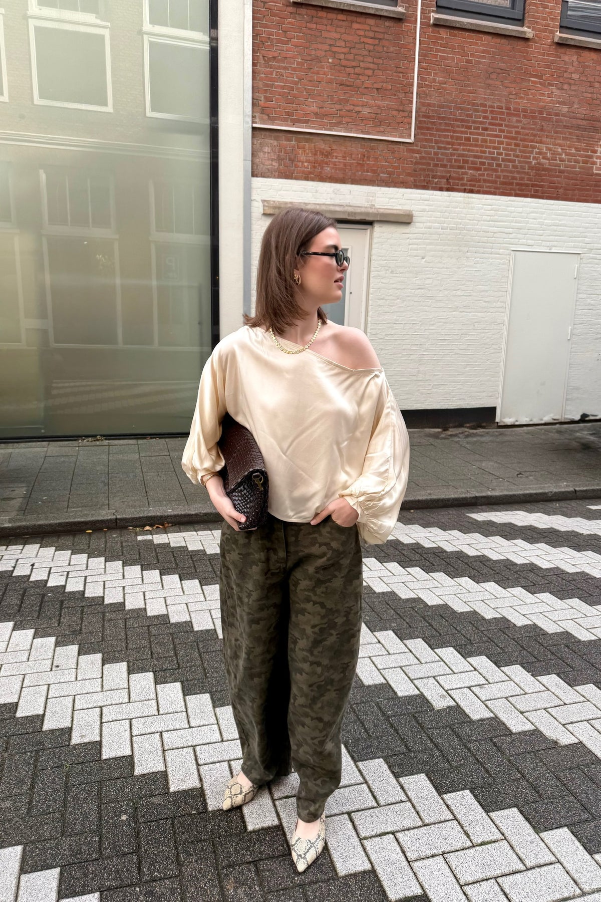 Drape Satijnen Top - Ecru