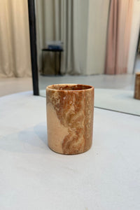 Alabaster Waxinelichthouder Cilinder - Bruin