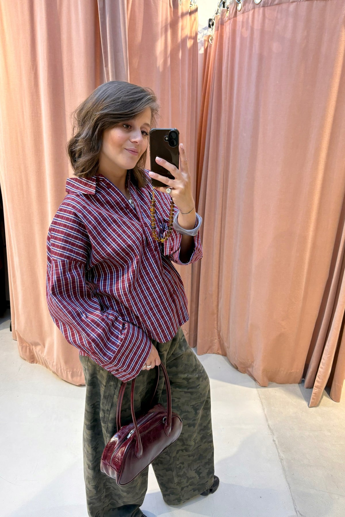 ReneeCC Geruite Blouse - Rood