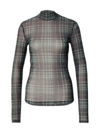 Fiore Geruite Longsleeve Top - Groen