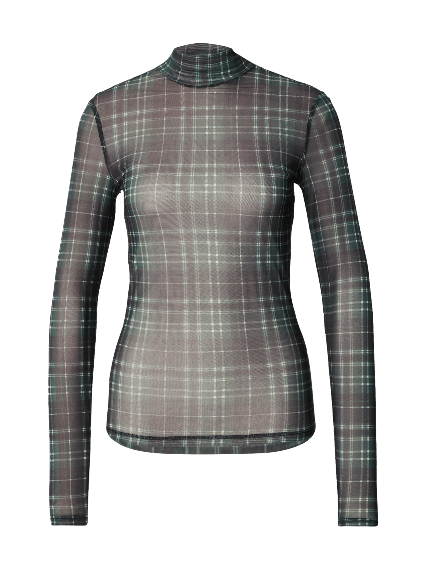 Fiore Geruite Longsleeve Top - Groen