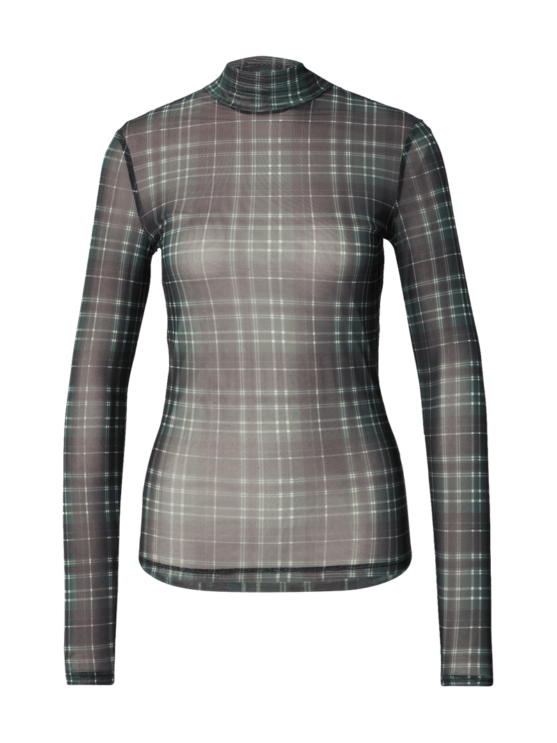 Fiore Geruite Longsleeve Top - Groen