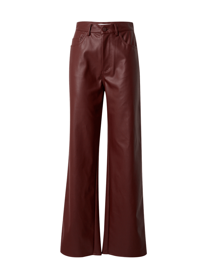 Celina Faux Leren Broek - Bordeaux