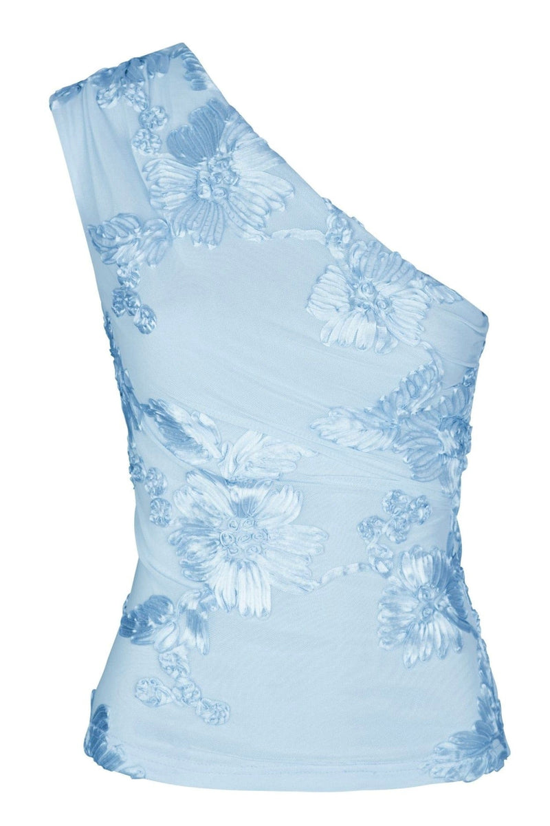 Florini Bloemen Mesh Top - Blauw
