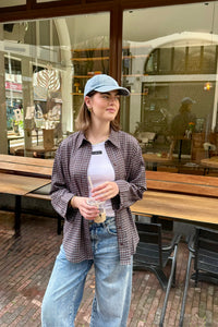 OdemCC Check Blouse - Donker Bruin
