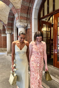 Colly Heavy Satijnen Jurk - Mint Groen