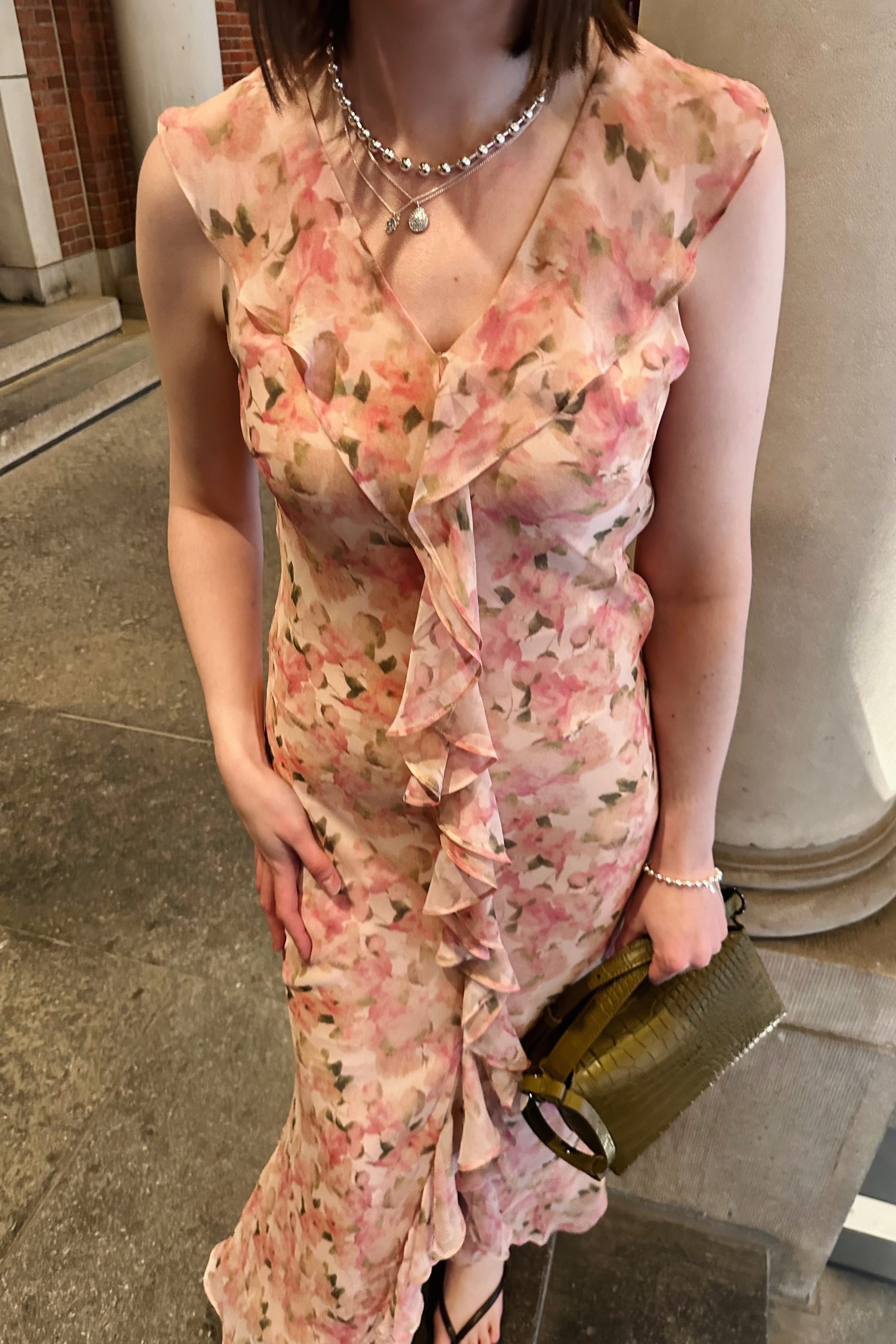 Zella Chiffon Jurk - Roze