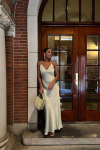 Colly Heavy Satijnen Jurk - Mint Groen