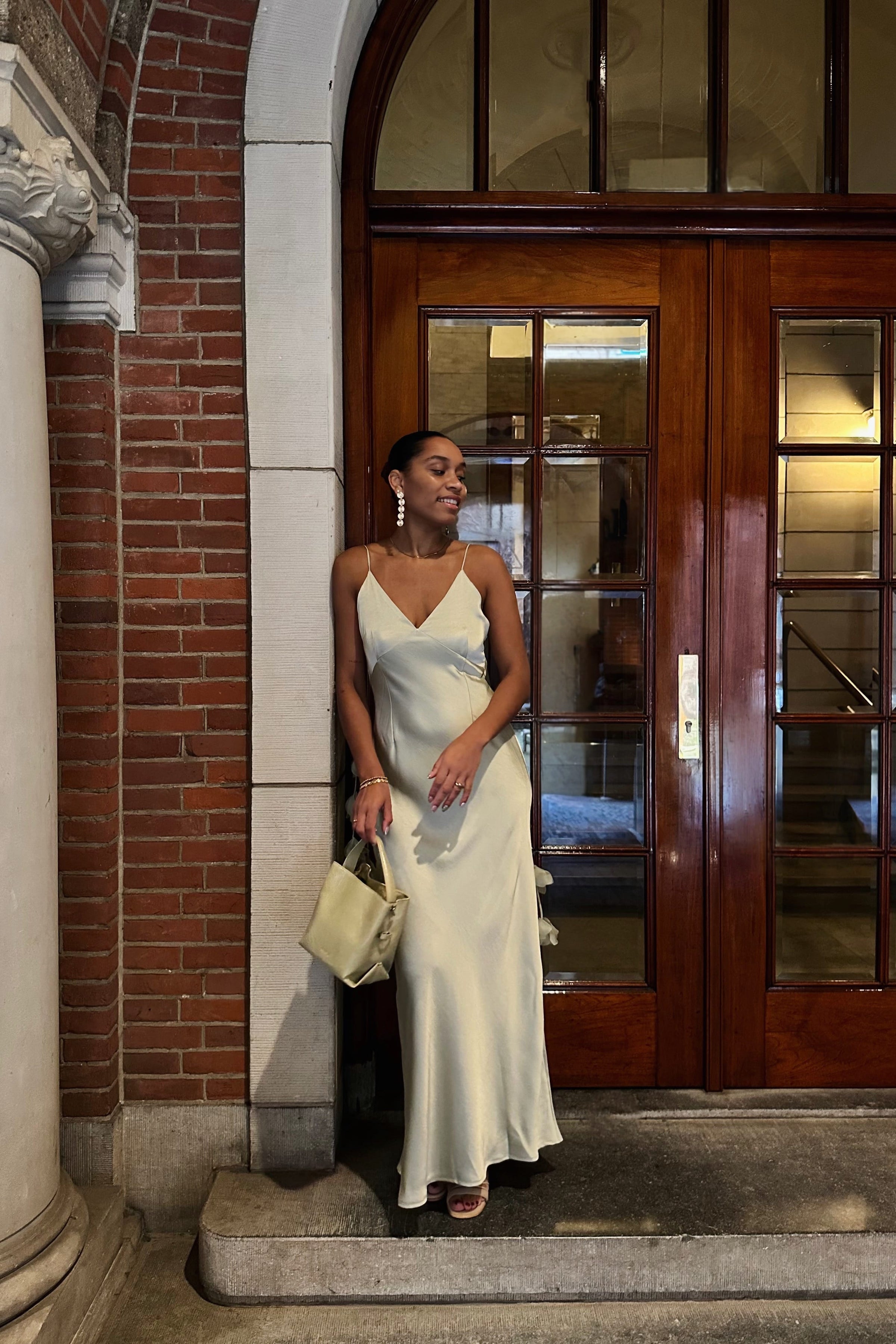 Colly Heavy Satijnen Jurk - Mint Groen