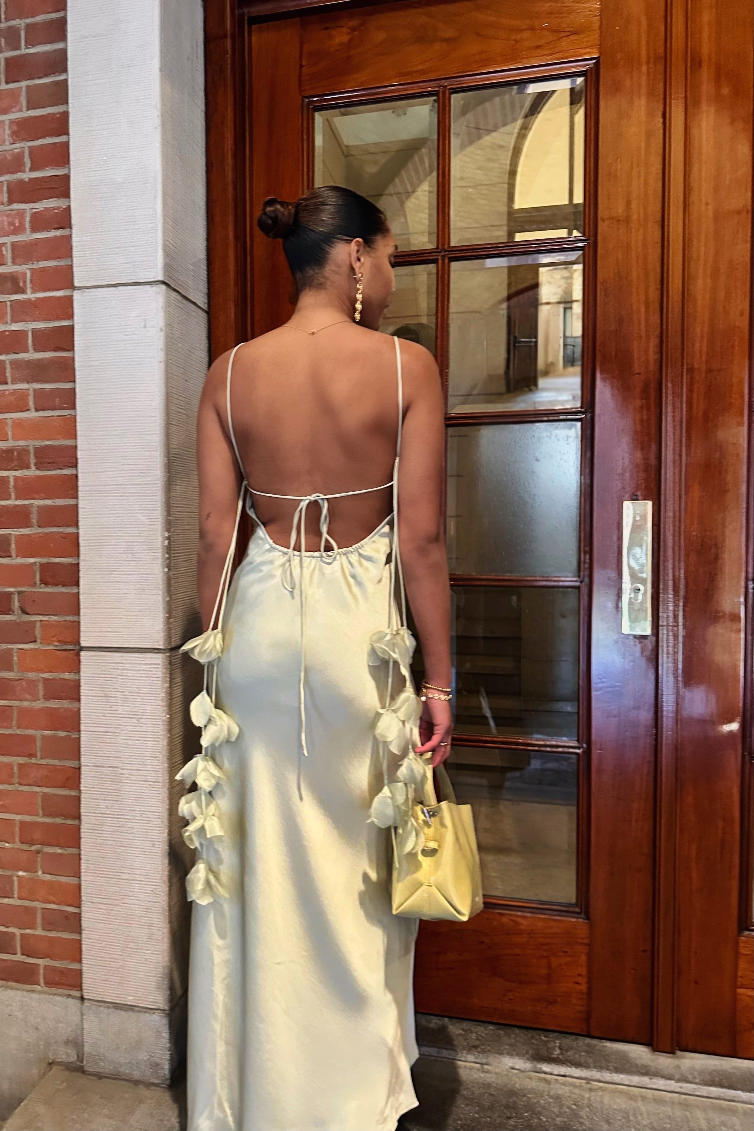 Colly Heavy Satijnen Jurk - Mint Groen