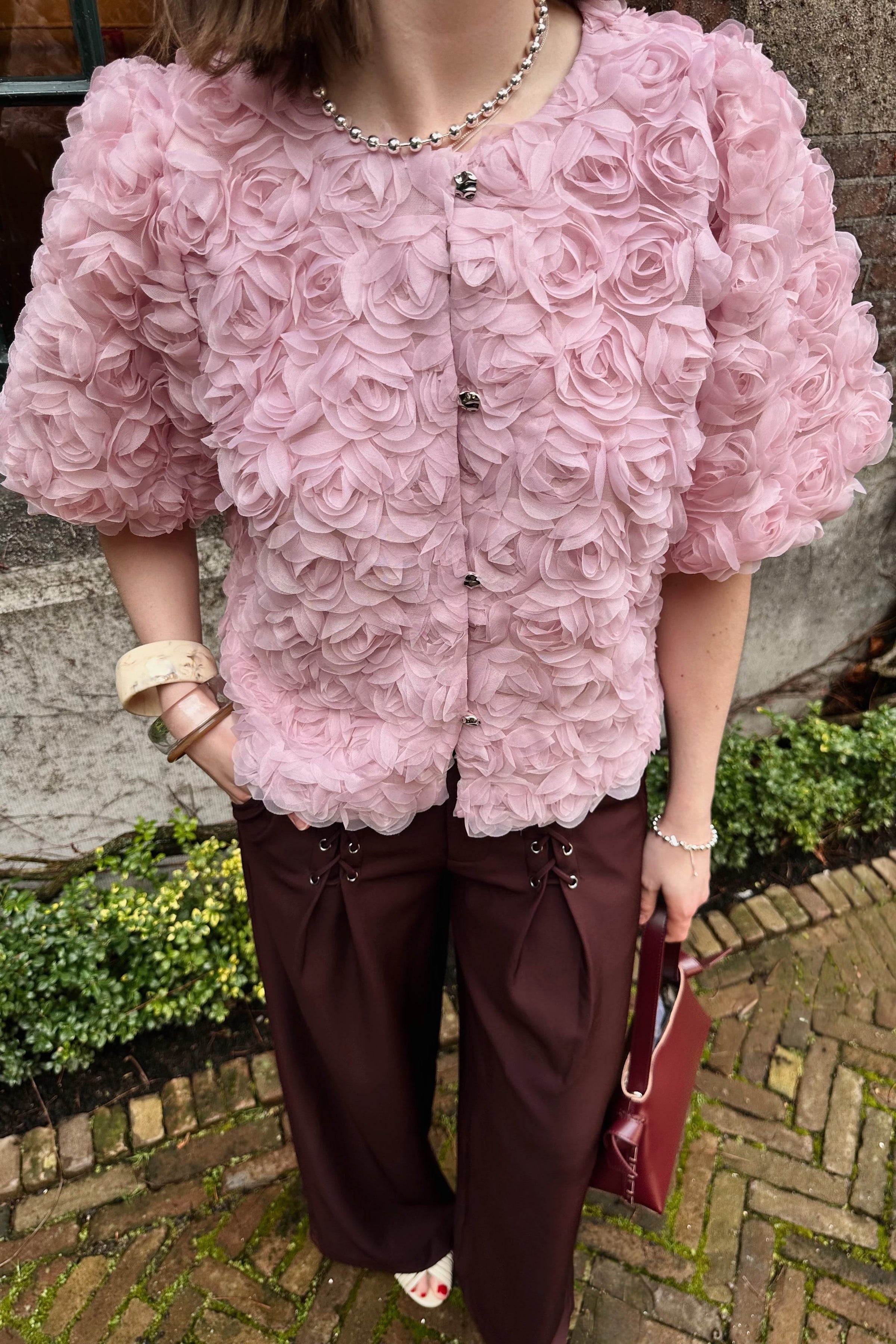 Aisa Flower Top - Roze