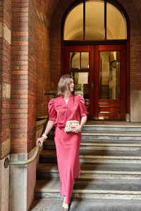 Vicky Heavy Satijnen Rok - Cherry Pink