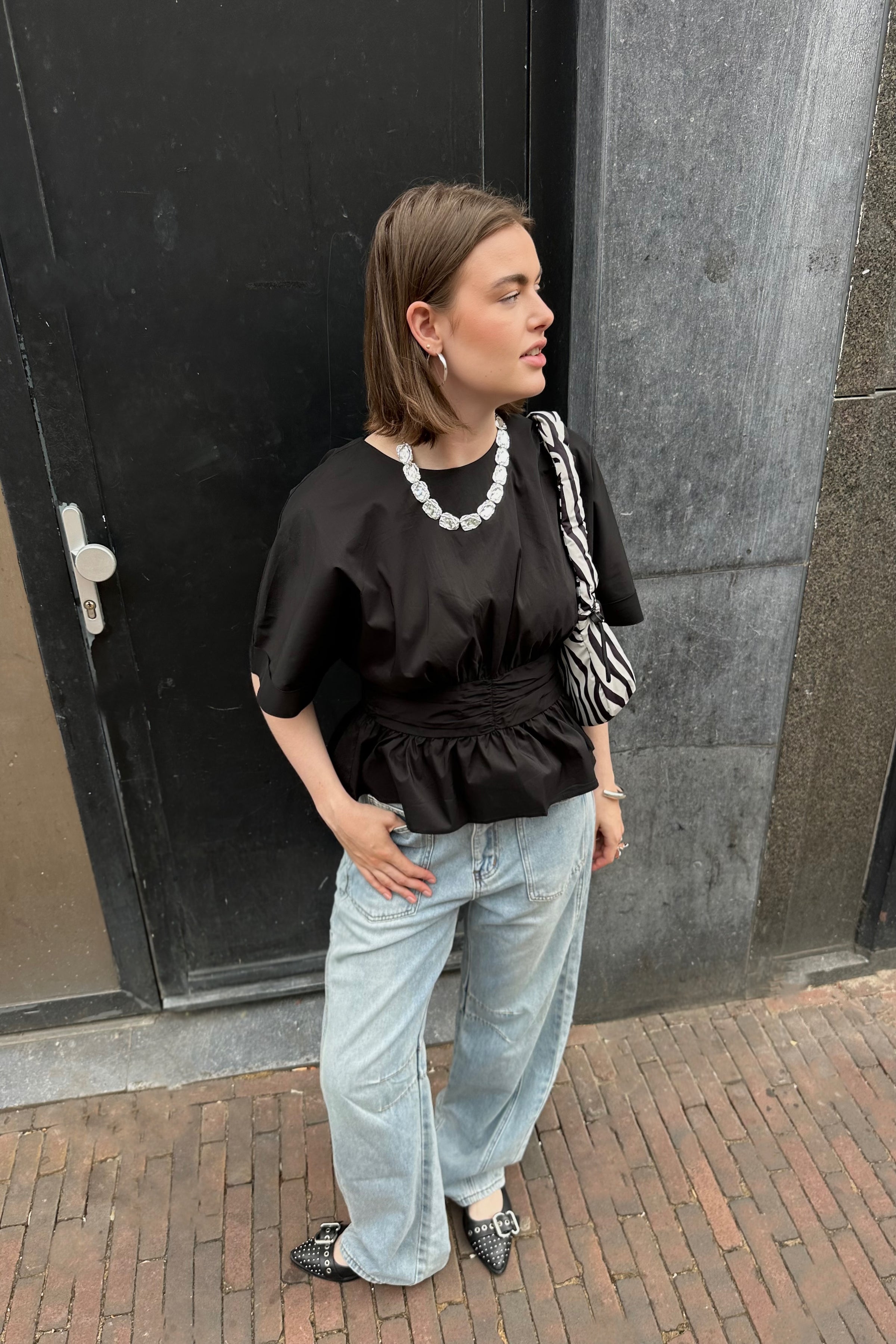 Barrel Front Pocket Tall Jeans - Bleached Denim