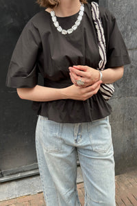Annegret Poplin Blouse - Zwart