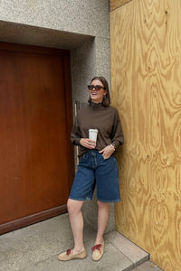 Liza Kanten Top - Bruin