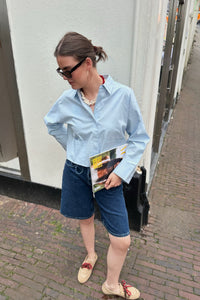 YASLee Cropped Blouse - Licht Blauw