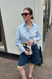YASLee Cropped Blouse - Licht Blauw