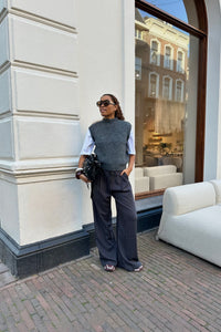 Michelle Pin String Tie Pantalon - Grijs