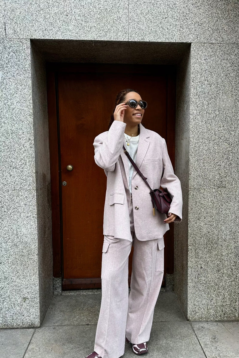 Arwen Wollen Blazer - Roze