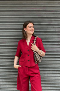 MSCHKeeley Edelmira Korte Mouwen Blazer - Rood
