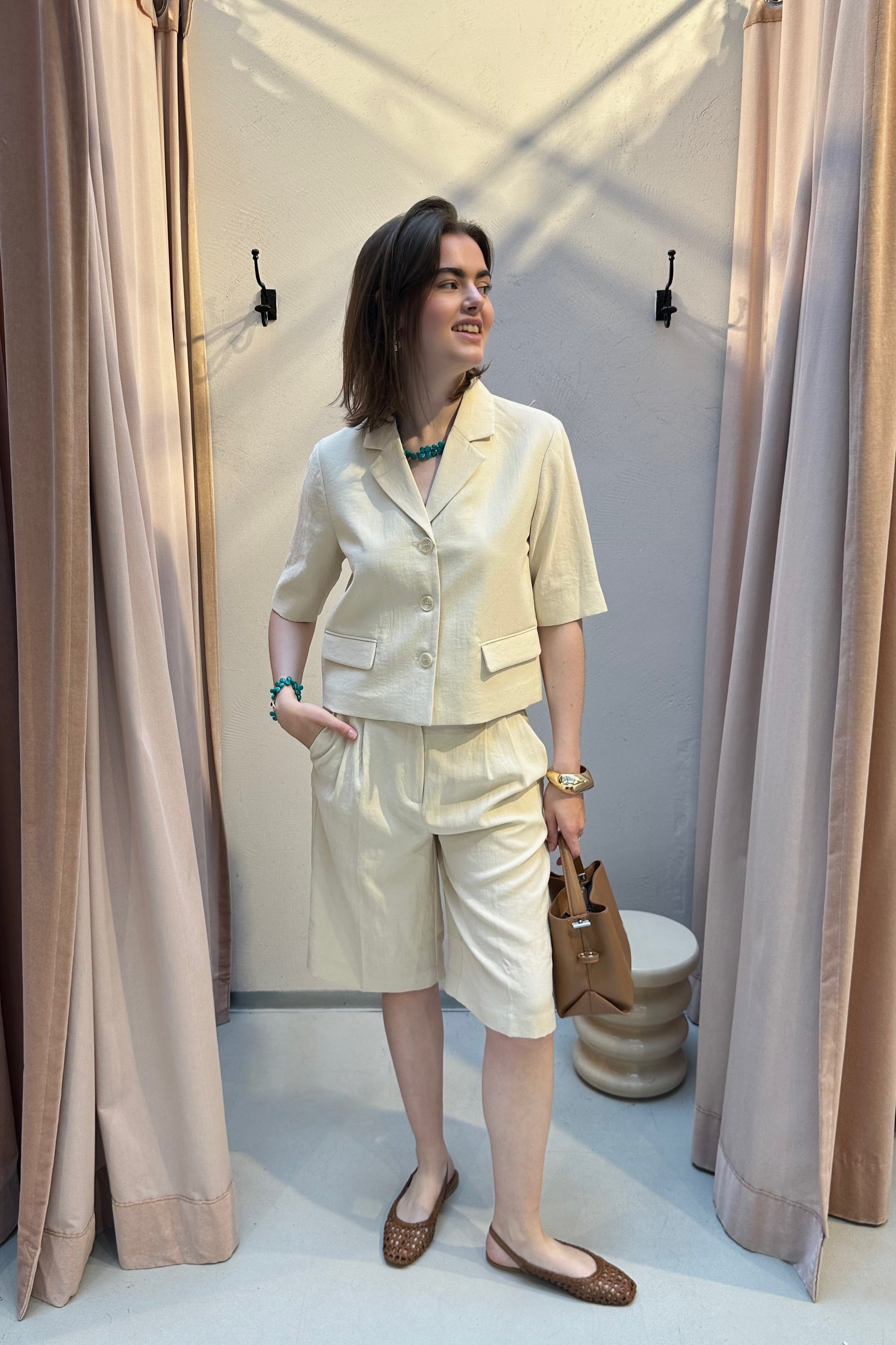 MSCHKeeley Edelmira Korte Mouwen Blazer - Beige