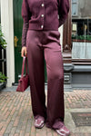 Emmett  Heavy Satijnen Pantalon - Bordeaux