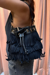 Jade Bucket Bag Frill - Zwart