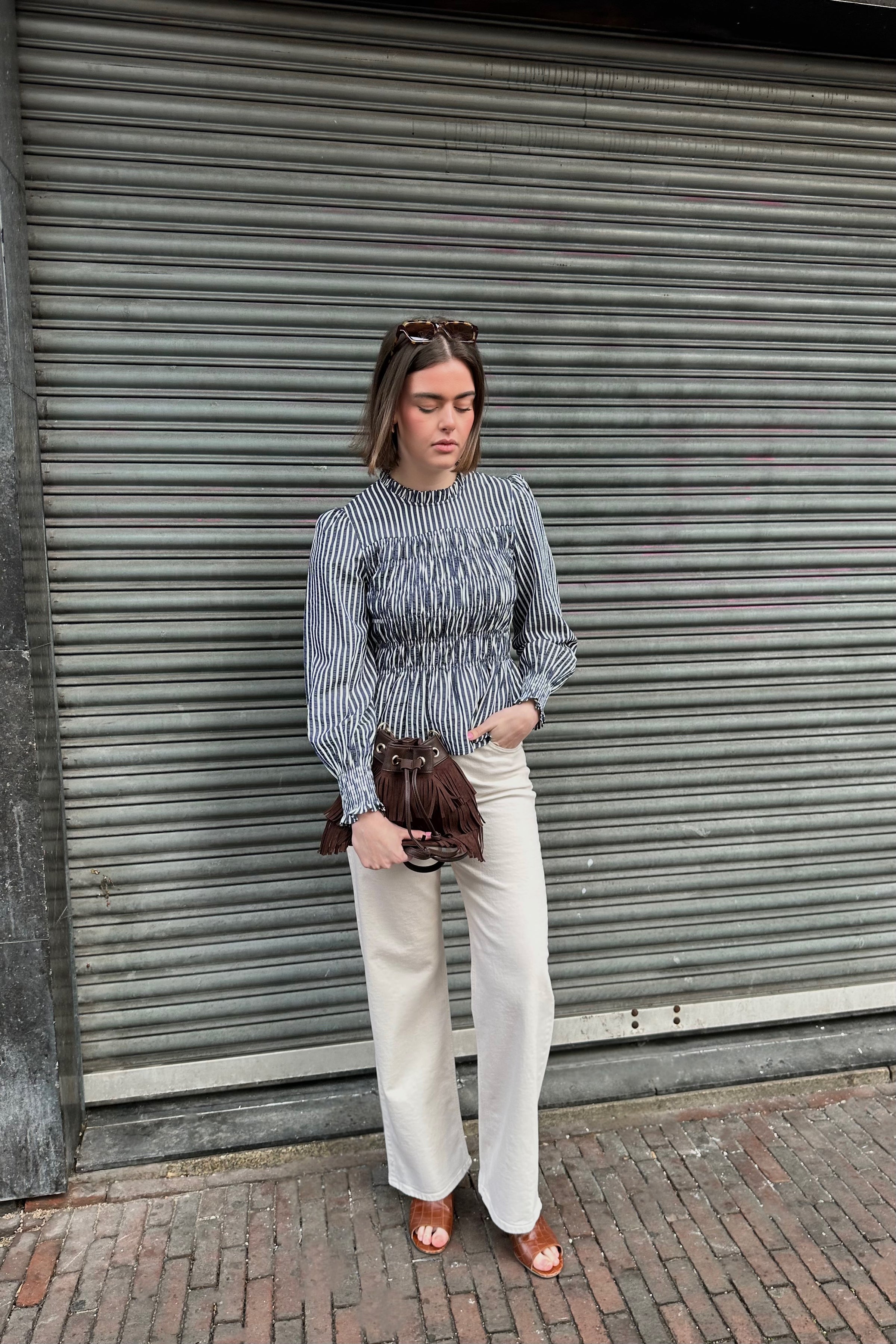 Possa Gestreepte Blouse - Blauw