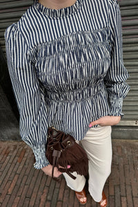 Possa Gestreepte Blouse - Blauw