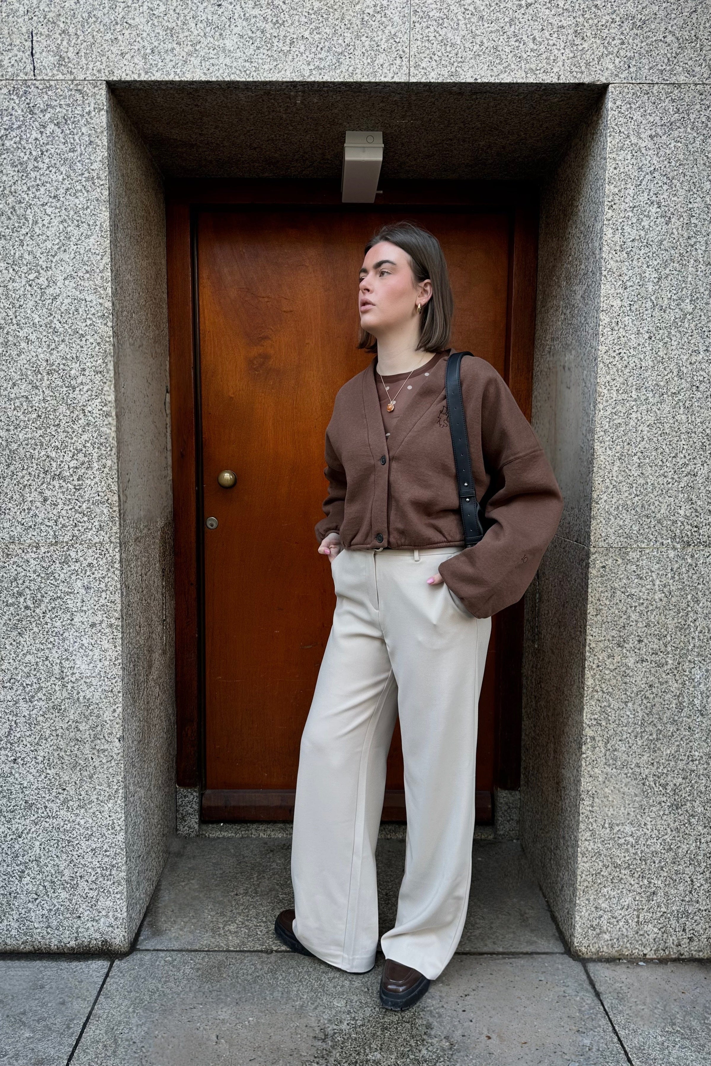 Cropped Baseball Vest - Donkerbruin