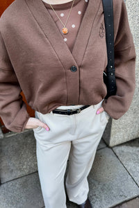 Cropped Baseball Vest - Donkerbruin