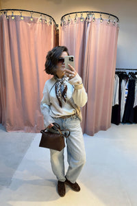 Inga Fluff Knit Trui - Creme