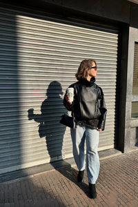 Cora Faux Leather Jacket - Zwart