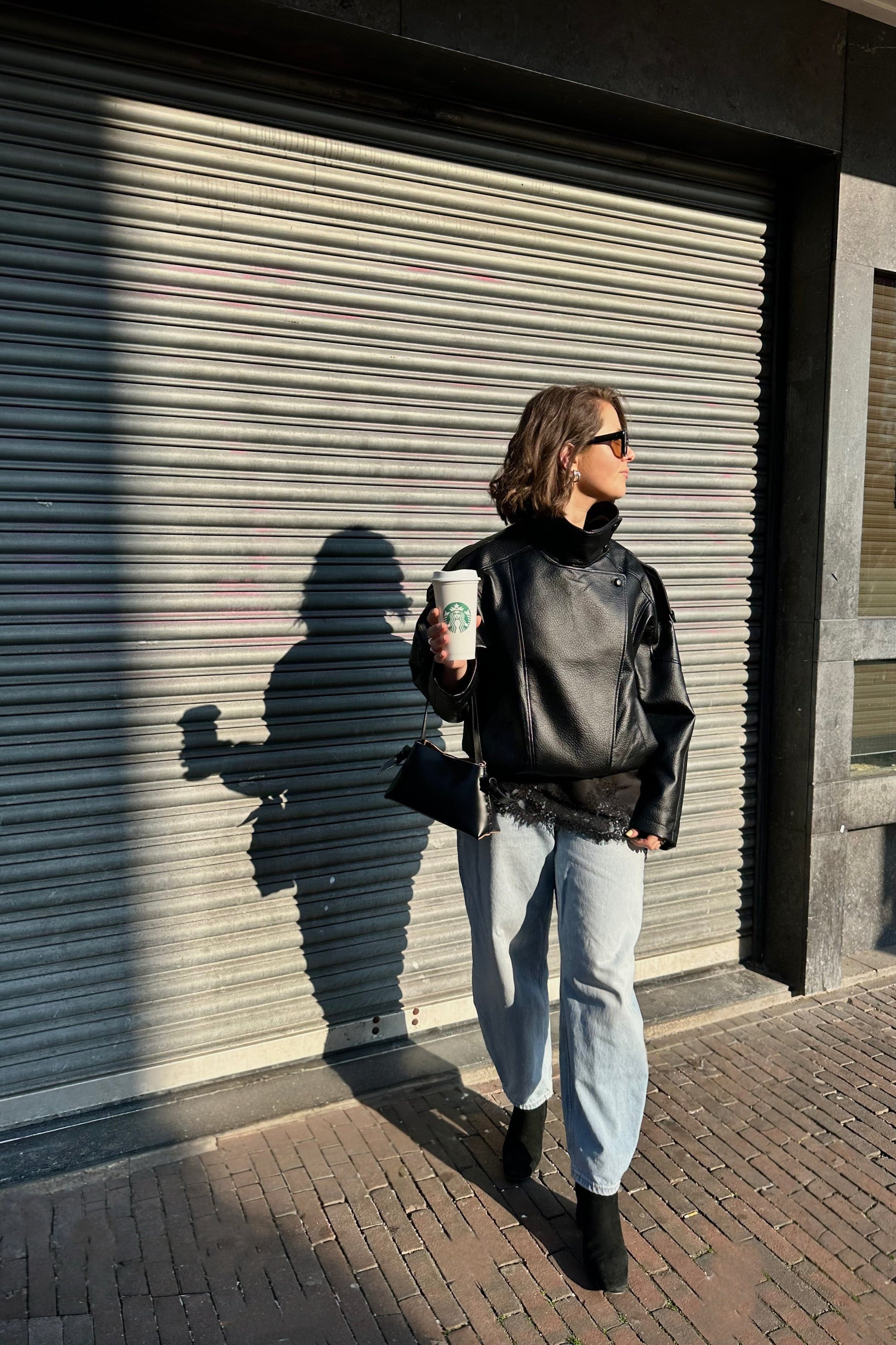 Cora Faux Leather Jacket - Zwart