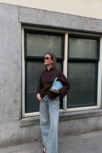 Fenli Geruite Blouse - Bruin