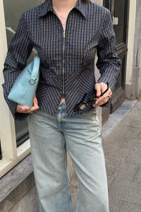 Cathy Zip Blouse - Zwart