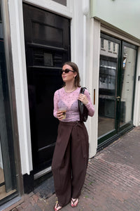 Ella Space Stippen Top - Licht Roze